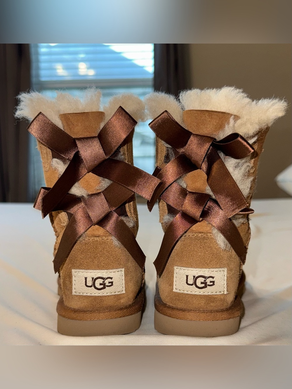UGG® Bailey Bow II Boot - Toddler / Little Kid - Chestnut- Size 10
